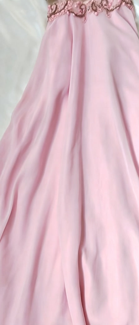 Lovely Halter Neck Beading Prom Dress Pink A-Line Formal Dress GG6824