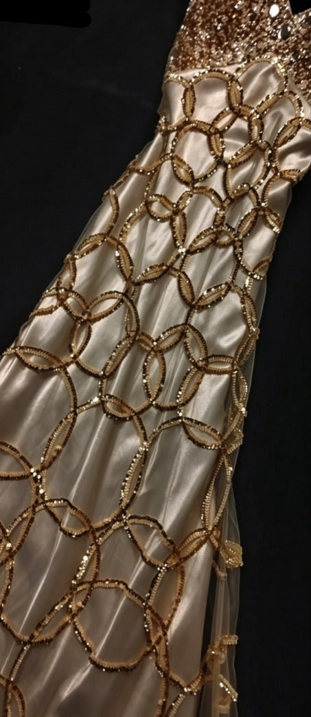 Sparkling Halter Neck Beading Prom Dress Sequins A-Line Formal Dress GG6826