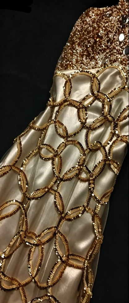 Sparkling Halter Neck Beading Prom Dress Sequins A-Line Formal Dress GG6826