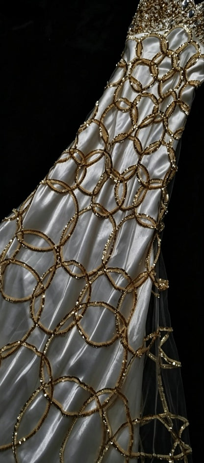 Sparkling Halter Neck Beading Prom Dress Sequins A-Line Formal Dress GG6826