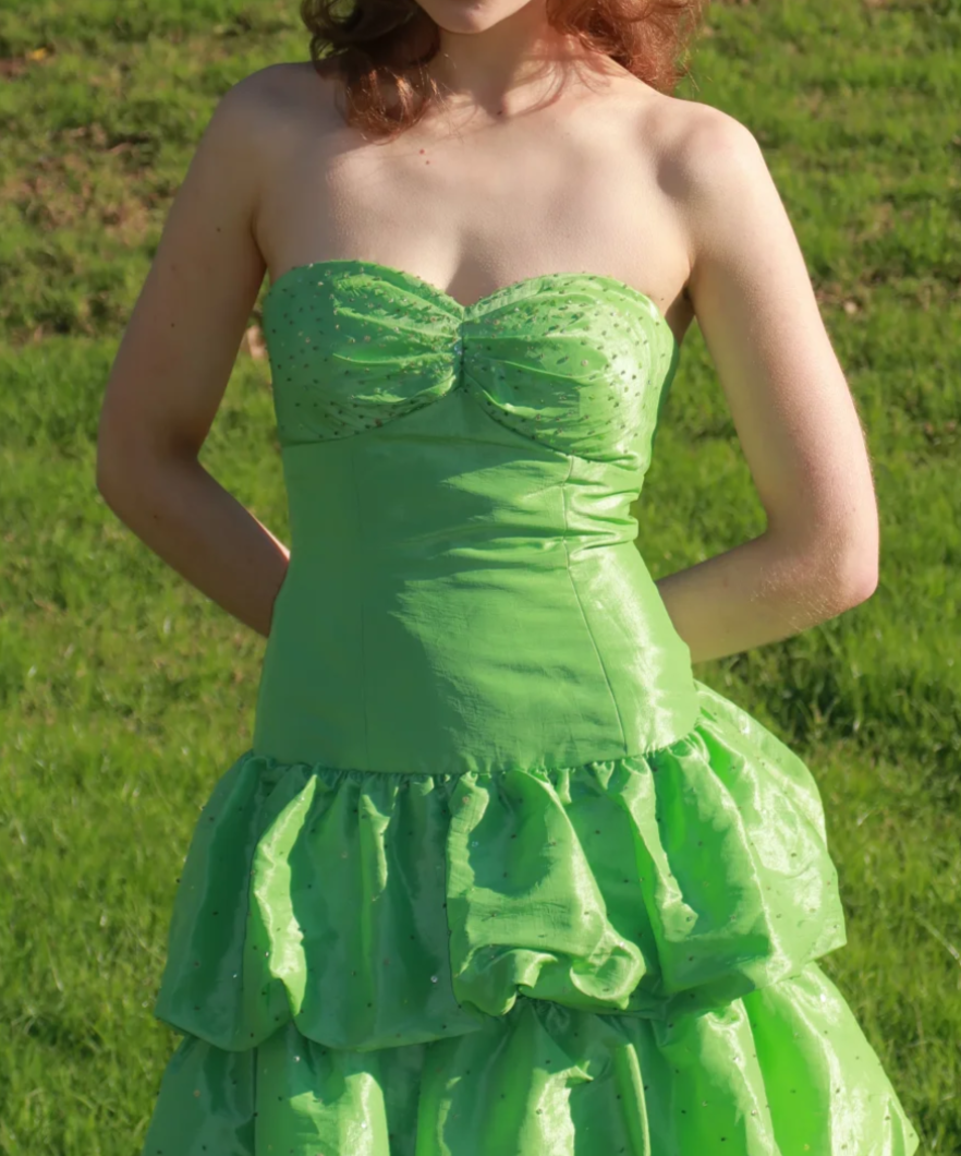 Vibrant Strapless Tiered Homecoming Dress Green Sequins A-Line Birthday Dress GG6832