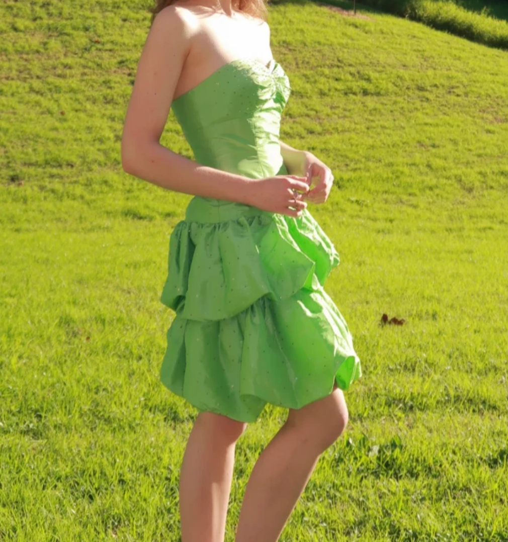 Vibrant Strapless Tiered Homecoming Dress Green Sequins A-Line Birthday Dress GG6832