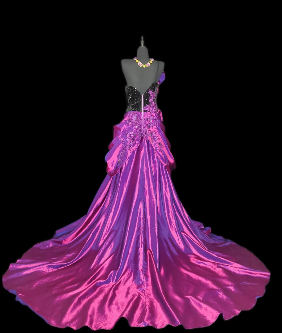 Vintage One Shoulder Purple Prom Dress Appliques Sequins A-Line Formal Dress GG6840