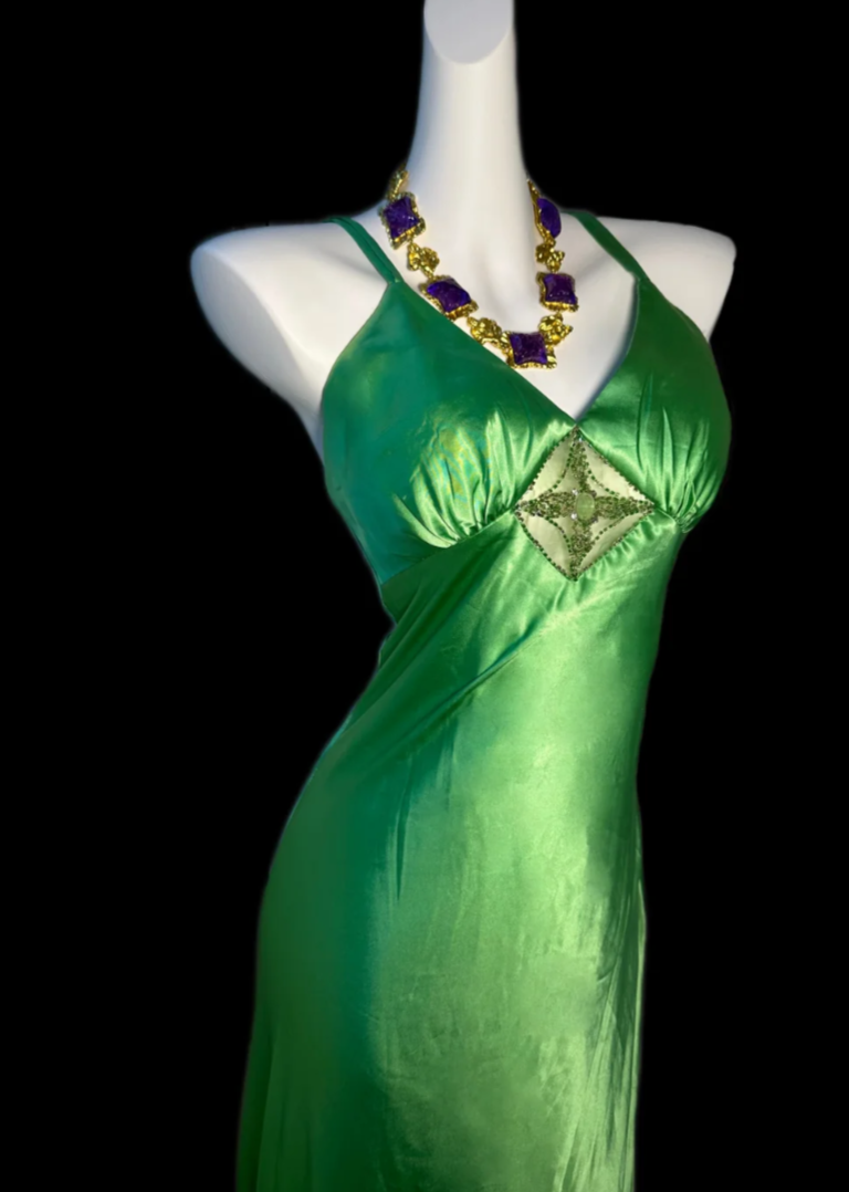 Trendy Spaghetti Straps Green Prom Dress Sequins Mermaid Formal Dress GG6843