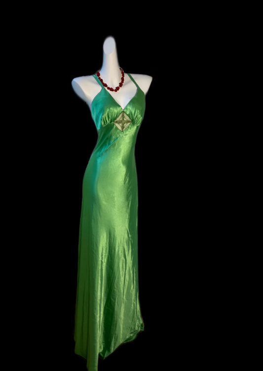 Trendy Spaghetti Straps Green Prom Dress Sequins Mermaid Formal Dress GG6843