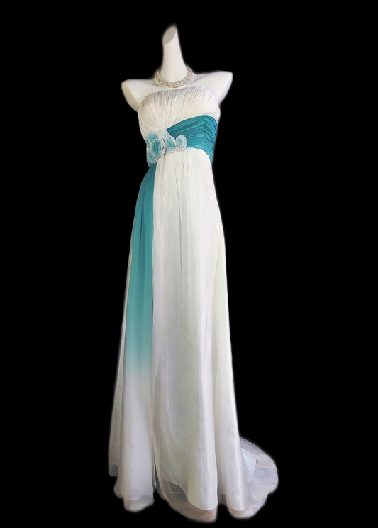 Ethereal Strapless Prom Dress 3D Flowers A-Line Formal Dress GG6853