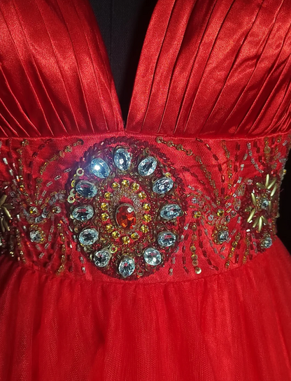 Adorable Spaghetti Strap Red Homecoming Dress Rhinestones Sequins A-Line Birthday Dress GG6862