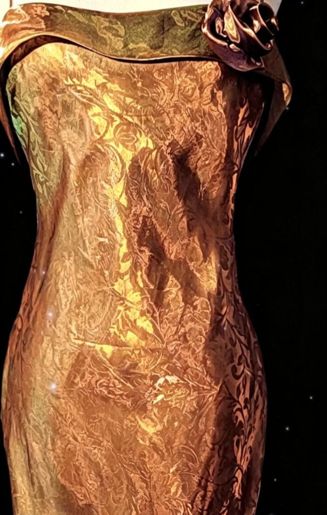 Classical Spaghetti Straps Prom Dress Yellow Jacquard Mermaid Formal Dress GG6870