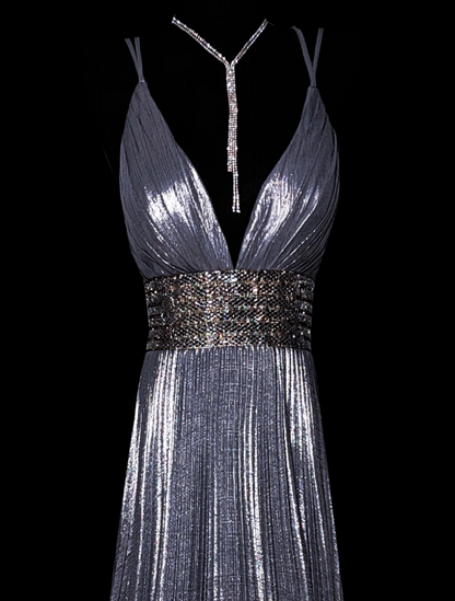 Lustrous Spaghetti Strap Purple Prom Dress Beading A-Line Formal Dress GG6873