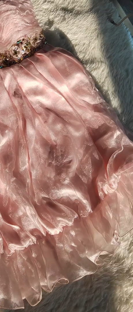 Shine Strapless Pink Homecoming Dress Beading A-Line Birthday Dress GG6875