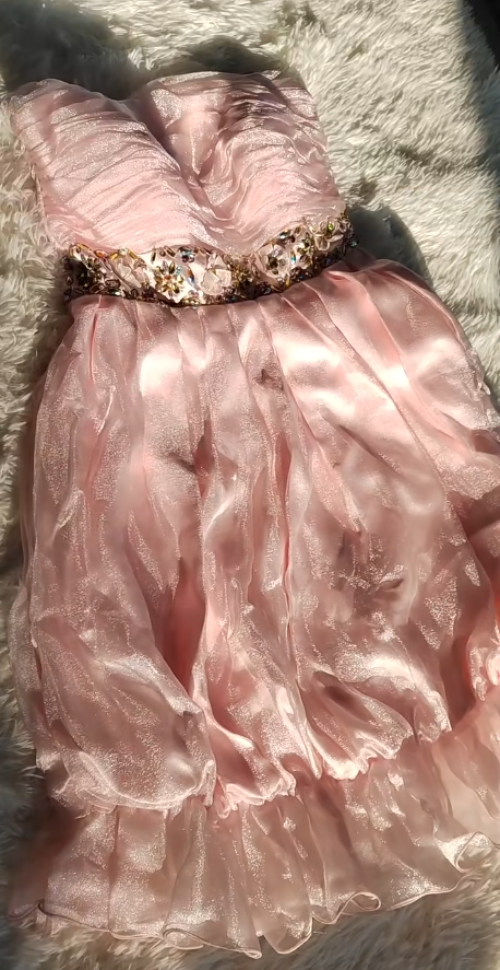 Shine Strapless Pink Homecoming Dress Beading A-Line Birthday Dress GG6875