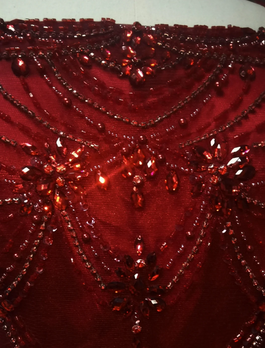 Chic Off-Shoulder Red Prom Dress Beading A-Line Formal Dress GG6918