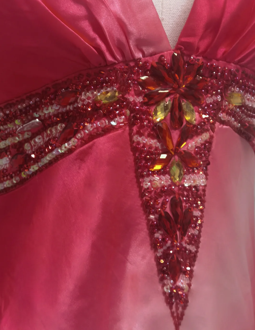 Trendy Halter Neck Red Prom Dress Rhinestones Sequins Mermaid Formal Dress GG6920