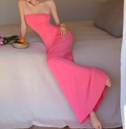 Y2K Strapless Prom Dress Pink Mermaid Formal Dress GG6965
