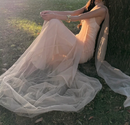 Adorable Strapless Pink Prom Dress With Scarf Tulle Mermaid Formal Dress GG7011