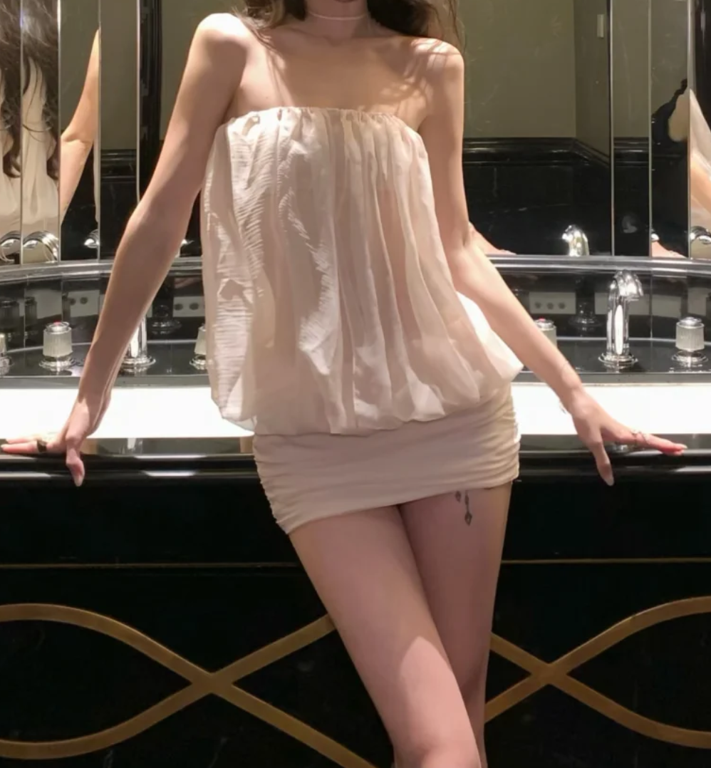 Trendy Strapless Homecoming Dress Ivory Sheath Birthday Dress GG7028