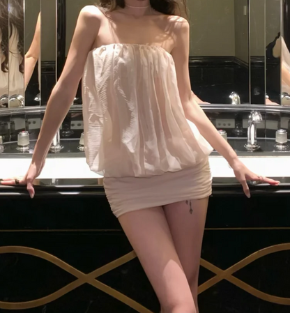 Trendy Strapless Homecoming Dress Ivory Sheath Birthday Dress GG7028