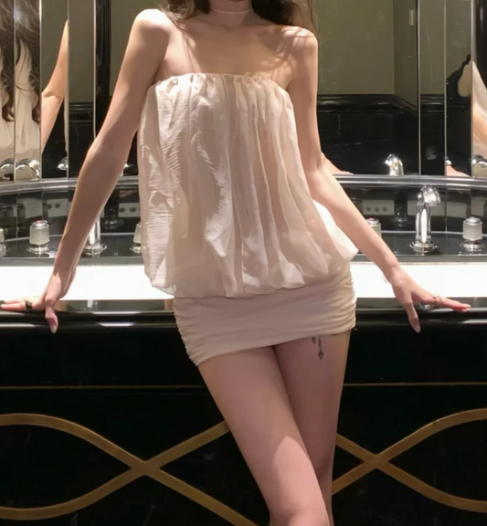 Trendy Strapless Homecoming Dress Ivory Sheath Birthday Dress GG7028