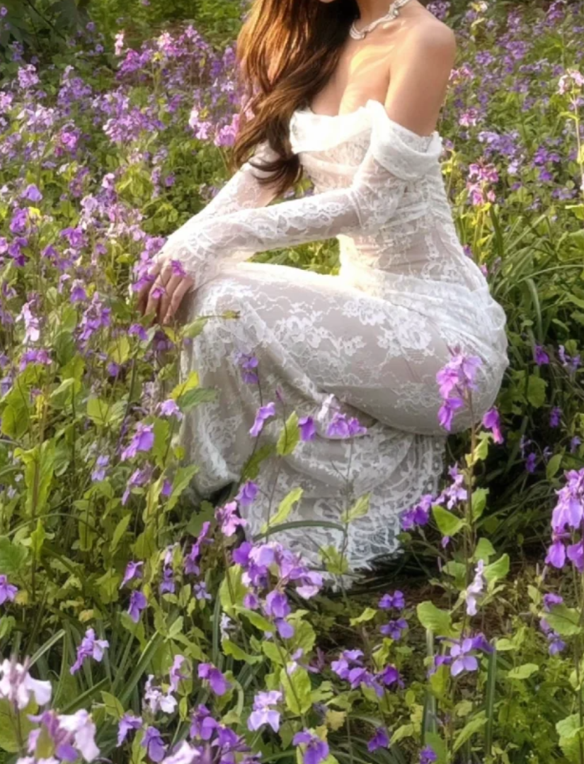 Alluring Off-Shoulder Wedding Dress Long Sleeve Lace Mermaid Bridal Dress GG7088