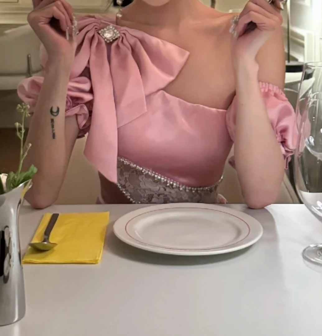 Cute Asymmetrical Neck Pink Homecoming Dress Short Sleeve Bow Sheath Birthday Dress GG7089