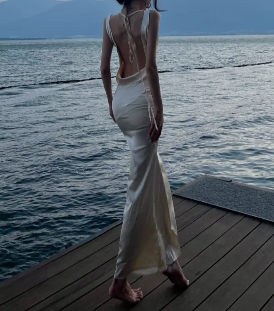Attractive Off-Shoulder Prom Dress Satin Backless Mermaid Formal Dress GG7113