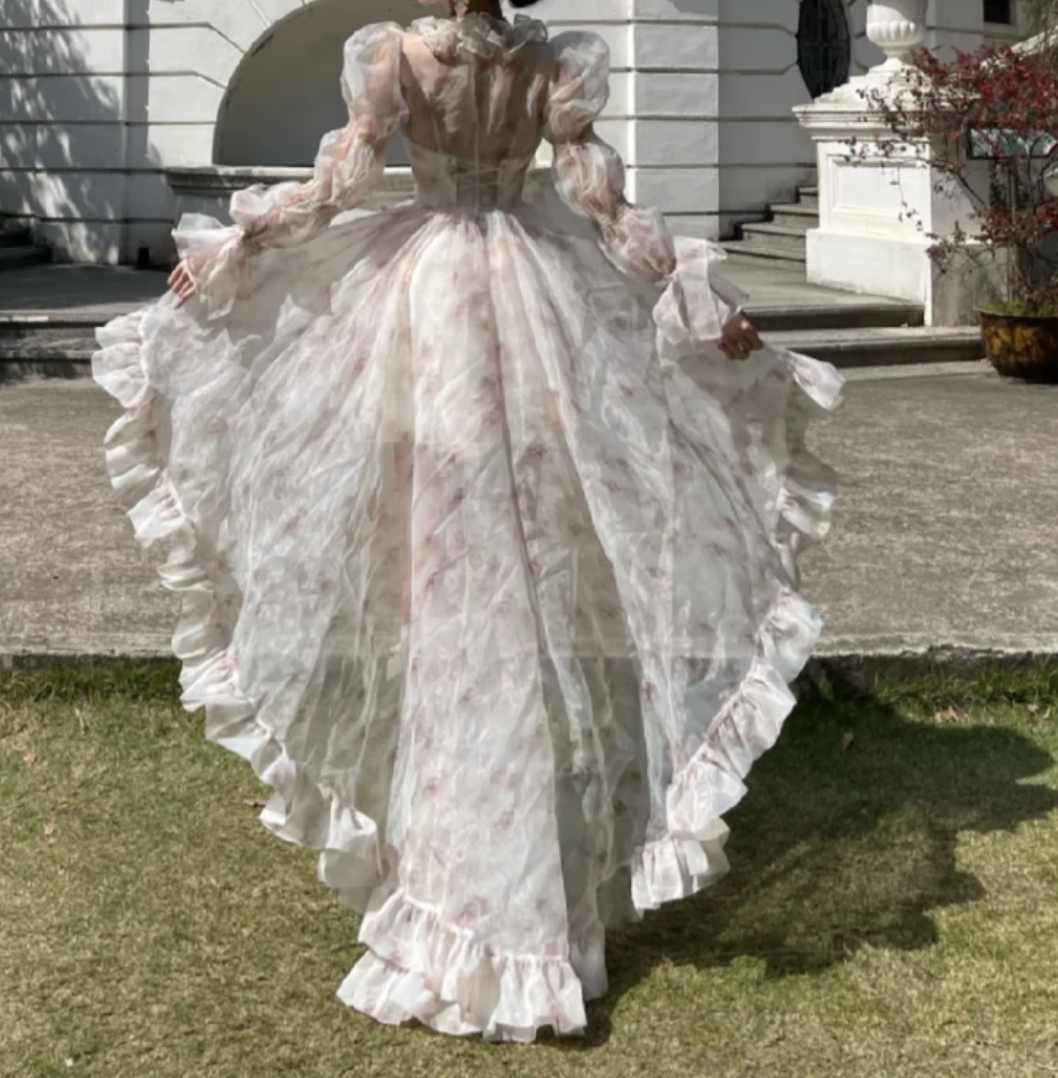 Sweet Strapless Pink Homecoming Dress Ruffles Floral A-Line Birthday Dress GG7116