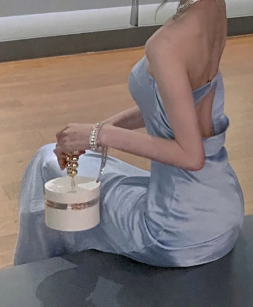 Trendy Strapless Backless Prom Dress Blue Satin Mermaid Formal Dress GG7130