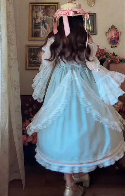 Adorable Long Sleeve Green Prom Dress Bows Lace A-Line Formal Dress GG7136