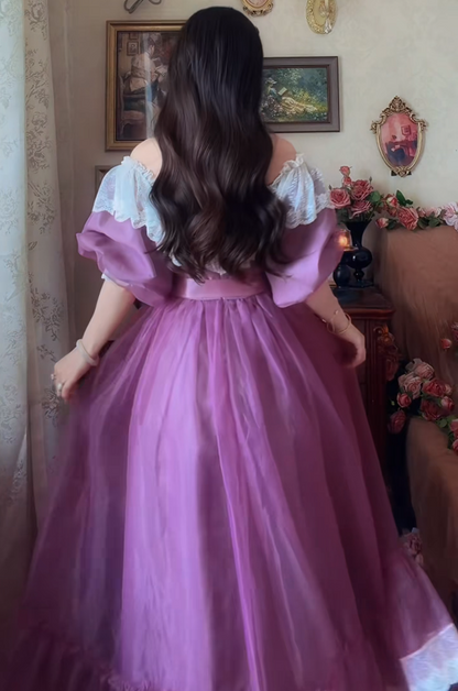 Unique Off-Shoulder Purple Prom Dress Lace A-Line Formal Dress GG7137