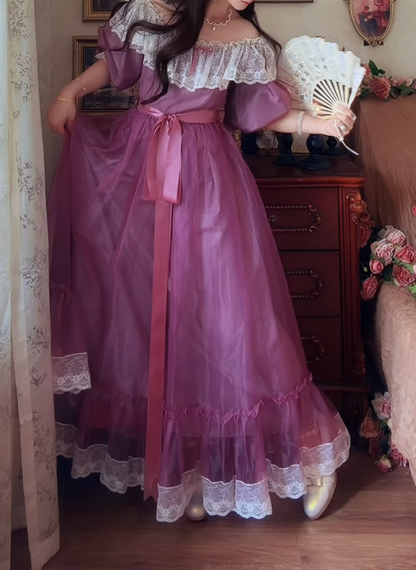 Unique Off-Shoulder Purple Prom Dress Lace A-Line Formal Dress GG7137