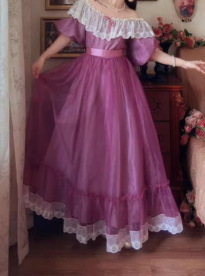 Unique Off-Shoulder Purple Prom Dress Lace A-Line Formal Dress GG7137