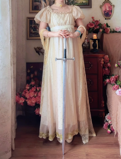 Chic Square Neck Gold Prom Dress Sequins Ruffles A-Line Formal Dress GG7144