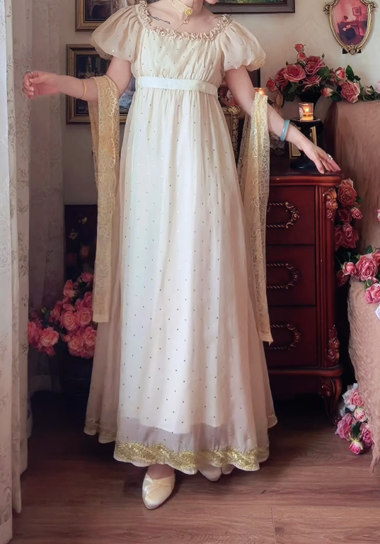 Chic Square Neck Gold Prom Dress Sequins Ruffles A-Line Formal Dress GG7144