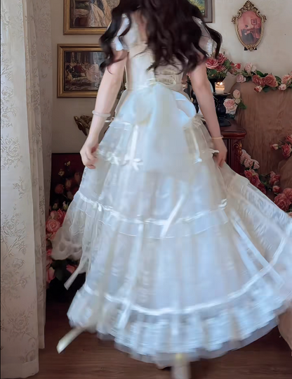 Ornate Square Neck Prom Dress Ivory Lace A-Line Formal Dress GG7159