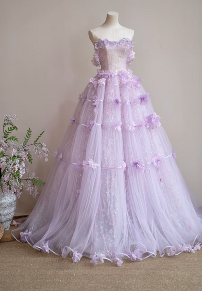 Charming Off-Shoulder Purple Prom Dress Appliques Sequins A-Line Formal Dress GG7162