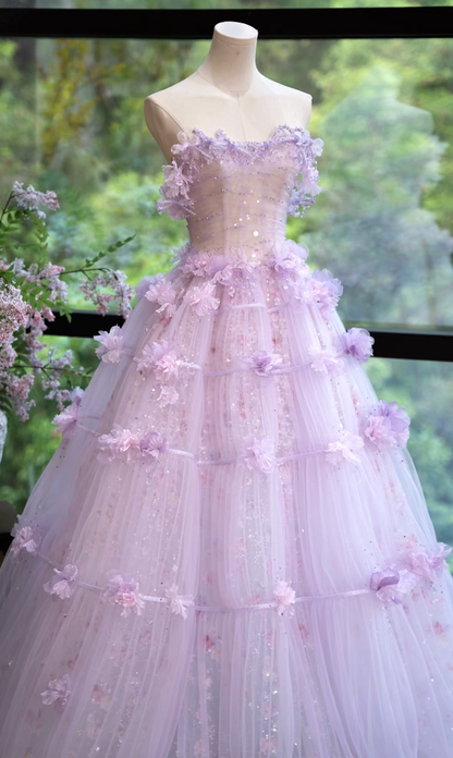 Attractive Off-Shoulder Purple Prom Dress Appliques Sequins A-Line Formal Dress GG7164