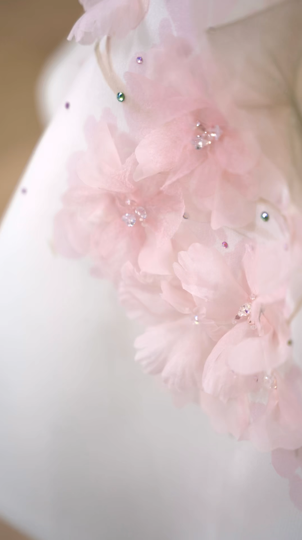 Glam Strapless Homecoming Dress Floral Sequins A-Line Birthday Dress GG7168