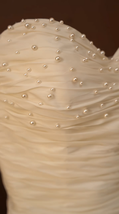 Classical Strapless Wedding Dress Beads A-Line Bridal Dress GG7179