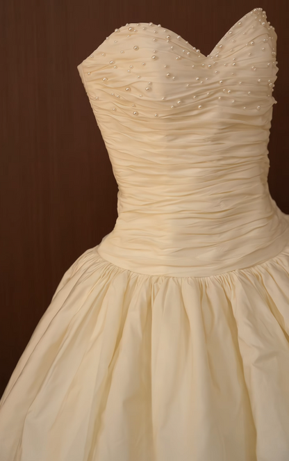 Classical Strapless Wedding Dress Beads A-Line Bridal Dress GG7179
