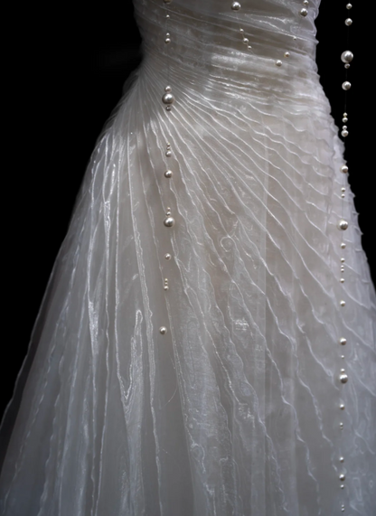Gorgeous Strapless Wedding Dress Tulle A-Line Bridal Dress GG7191