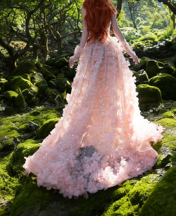Sweet Strapless Pink Prom Dress Appliques Sequins Mermaid Formal Dress GG7200