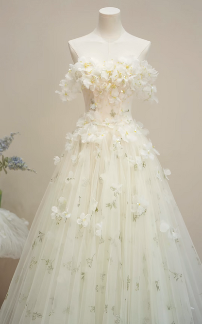 Attractive Off-Shoulder Pastel Green Prom Dress Sequins Appliques A-Line Formal Dress GG7206