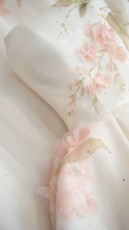 Glamorous Off-Shoulder Wedding Dress Sequins Floral A-Line Bridal Dress GG7209