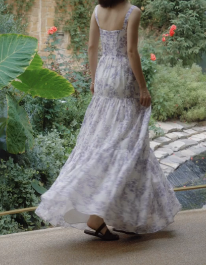 Charming Spaghetti Straps Prom Dress Floral A-Line Formal Dress GG7230