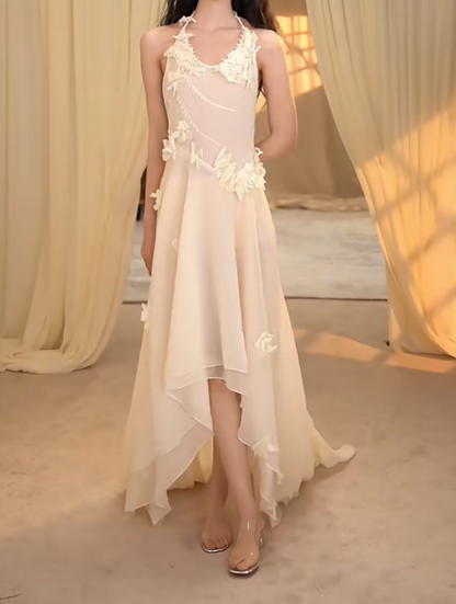 Fascinating Halter Neck Prom Dress Appliques A-Line Evening Dress GG7272