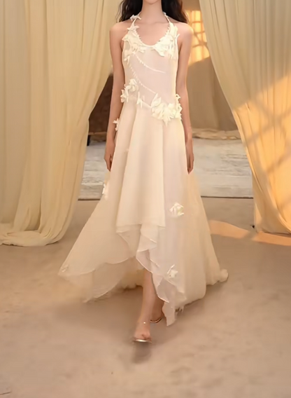 Fascinating Halter Neck Prom Dress Appliques A-Line Evening Dress GG7272