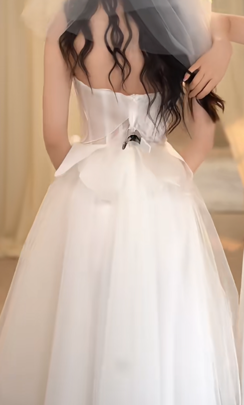 Adorable Strapless Homecoming Dress White Petals A-Line Birthday Dress GG7290