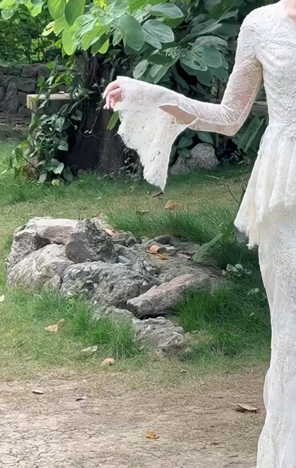 Romantic V Neck Wedding Dress Lace Long Sleeve Mermaid Bridal Dress GG7292
