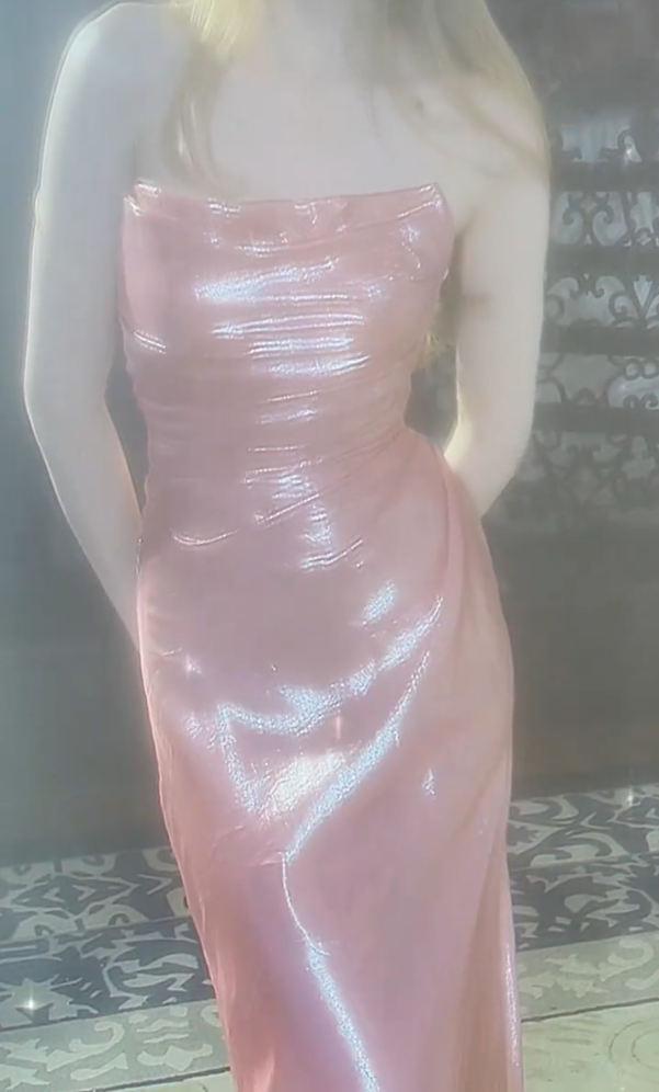 Alluring Strapless Prom Dress Pink Sheath Evening Dress GG7299
