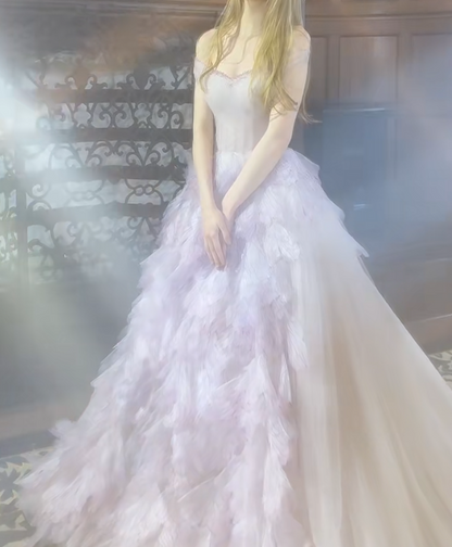 Ethereal Off-Shoulder Purple Prom Dress Appliques Sequins A-Line Evening Dress GG7301